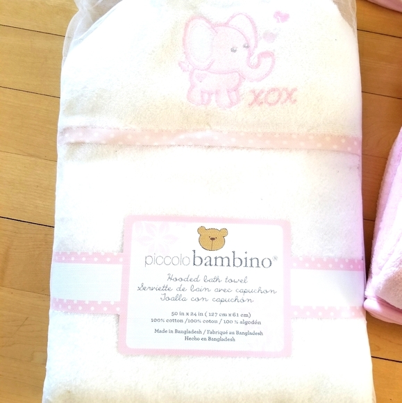 Baby infant Hooded towel- pink elephant--new - Picture 1 of 1